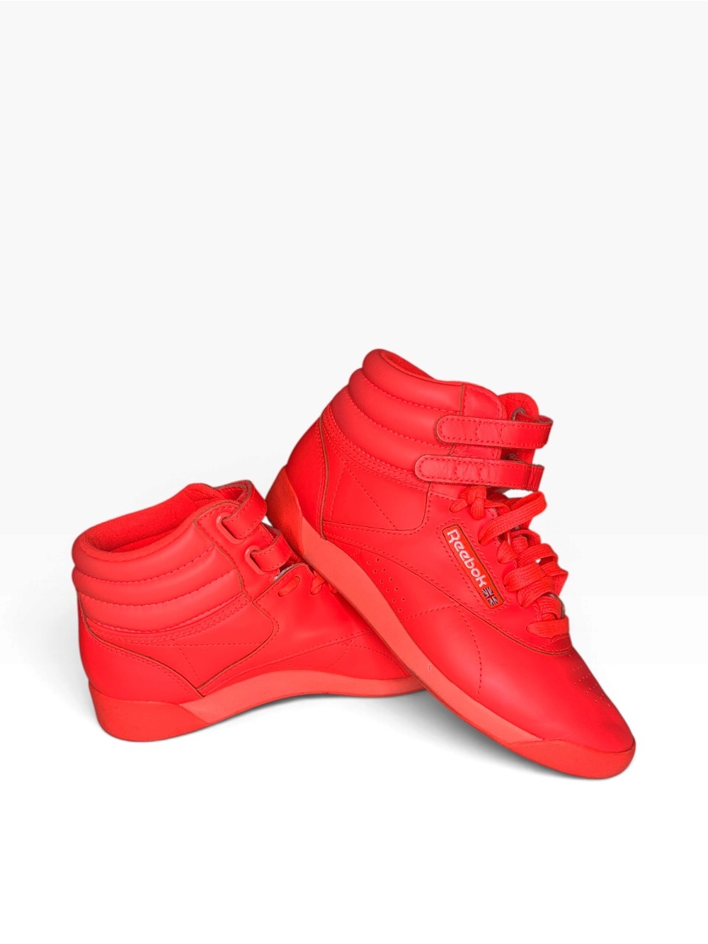 Reebok Women’s Orange High-Top Sneakers with Double Strap